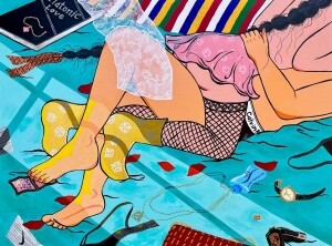 정지은 Love love love  2023 mixed media on canvas  45.5 × 60.6cm