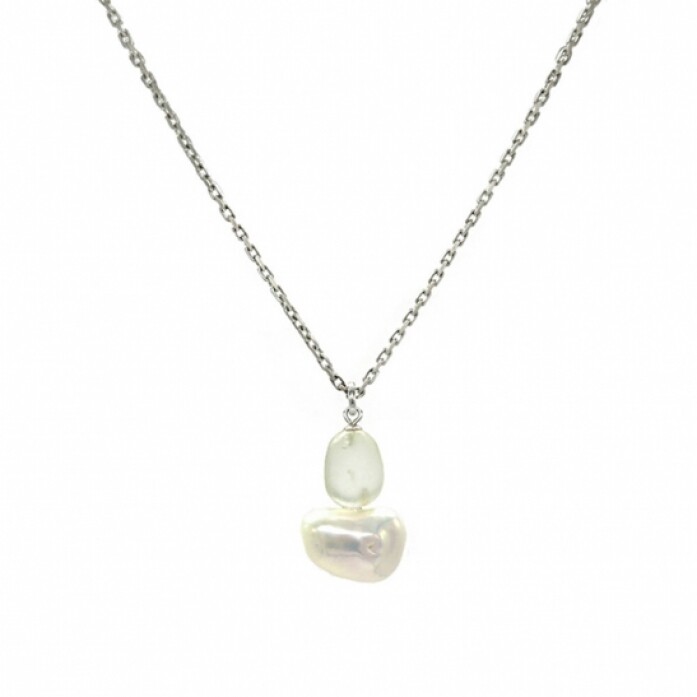 유아네이비 Pearl Stone Necklace URNAVY