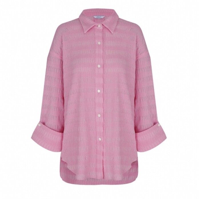 유아네이비 Wide Cuffs Knit Shirt - Pink URNAVY