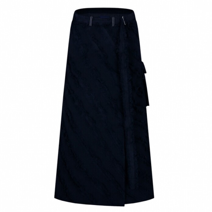 유아네이비 Diagonal Tassel Skirt - Navy URNAVY